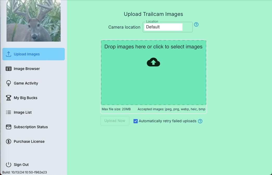 Image showing how to upload images in the app